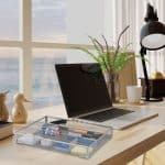 Organizator de birou/sertar, 6 compartimente, gri, 6 x 38 x 30 cm, Relaxdays - imagine 2