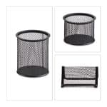 Set organizatoare de birou, 7 piese, negru, Relaxdays - imagine 9