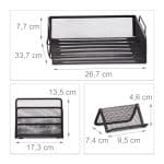 Set organizatoare de birou, 7 piese, negru, Relaxdays - imagine 4