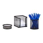 Set organizatoare de birou, 3 piese, negru, Relaxdays
