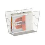 Suport metalic pentru ziare/carti/reviste, 27 x 39 x 17 cm, gri, Relaxdays