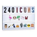 Set 240 de placute pentru caseta luminoasa, cifre, litere si emoticoane, Relaxdays