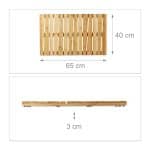 Covoras de baie din bambus, natur, 3 x 65 x 40 cm - imagine 4