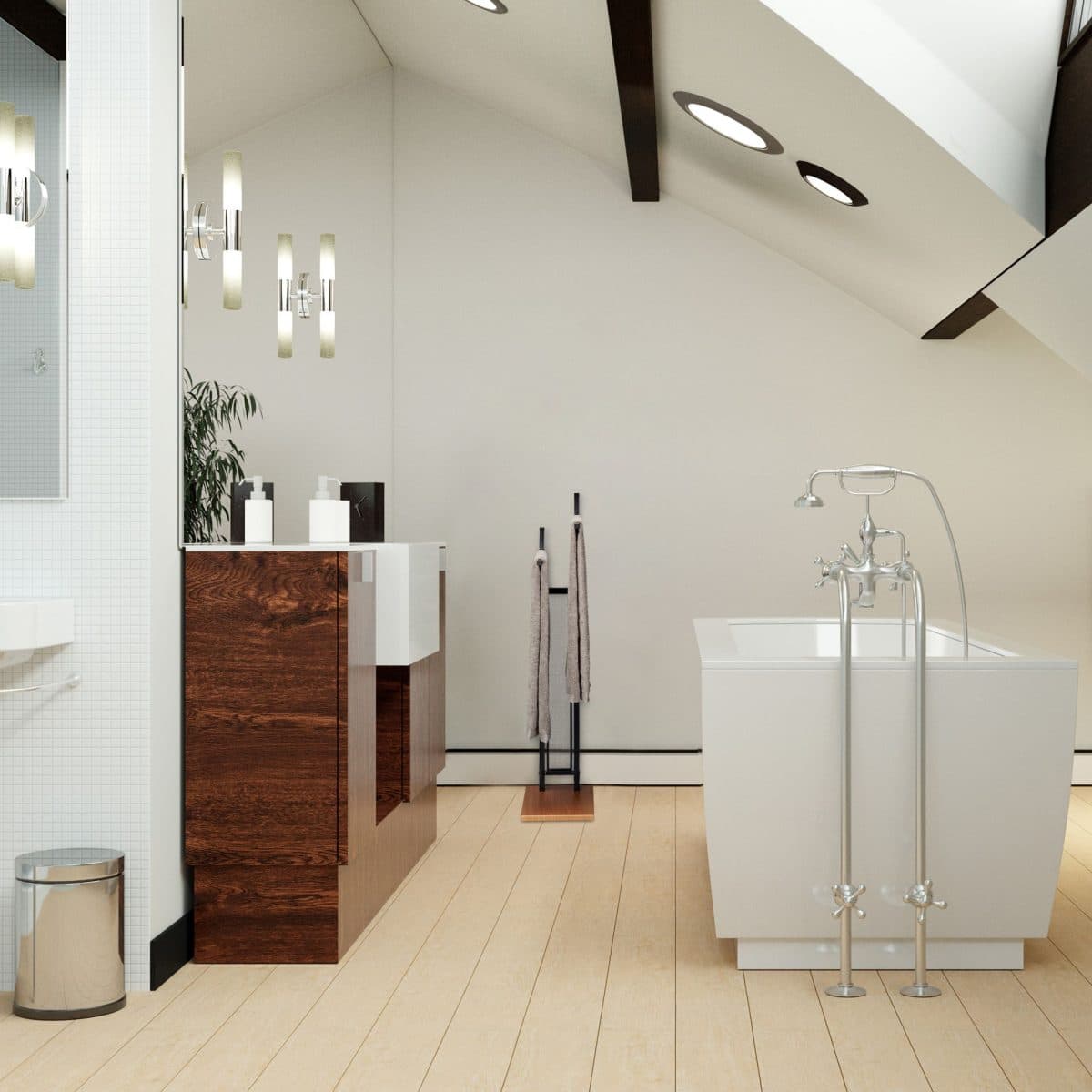 Suport pentru prosoape cu 2 brate, negru, otel/MDF - imagine 2