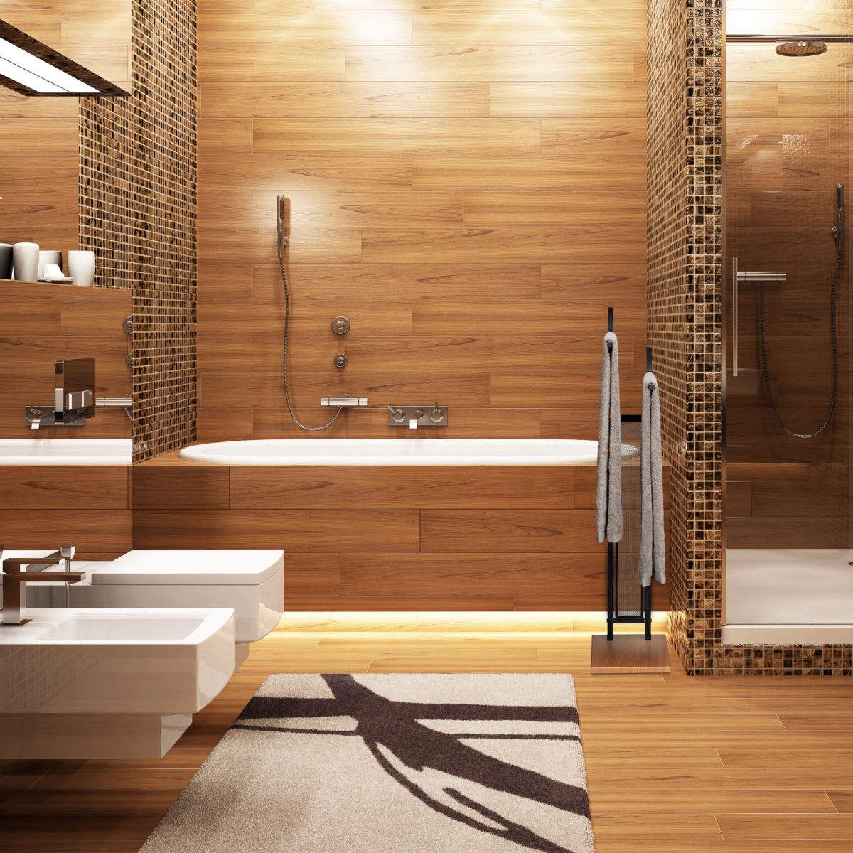 Suport pentru prosoape cu 2 brate, negru, otel/MDF - imagine 3