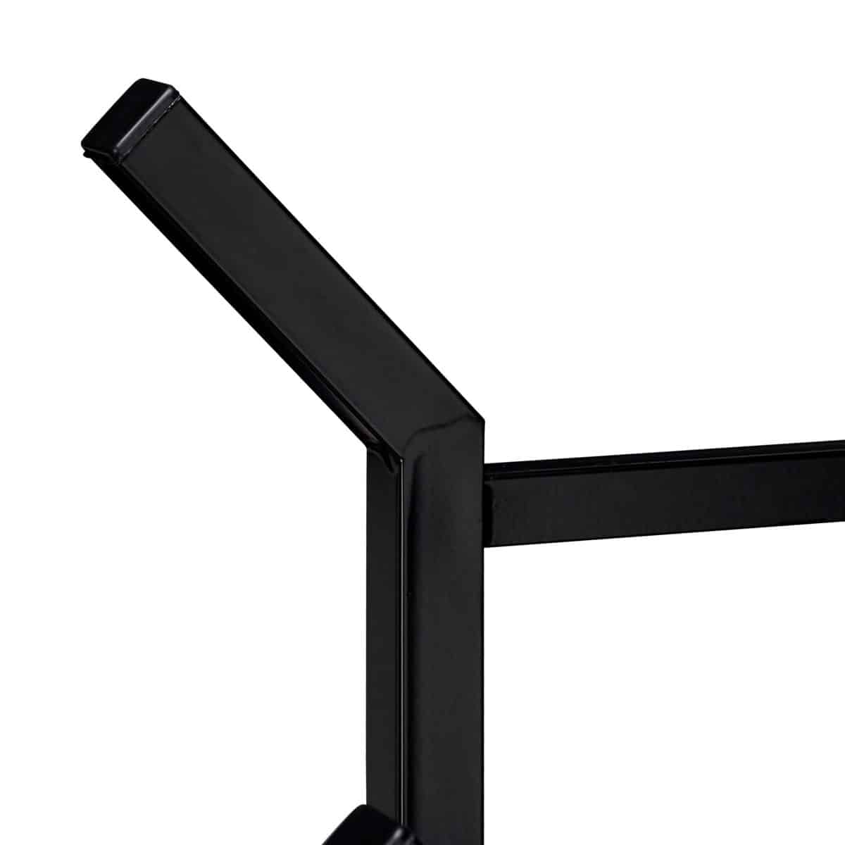 Suport pentru prosoape cu 2 brate, negru, otel/MDF - imagine 5