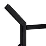 Suport pentru prosoape cu 2 brate, negru, otel/MDF - imagine 5