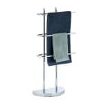 Suport prosoape din otel cromat, 3 sine, argintiu, 83 x 40 x 18 cm
