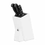 Bloc de cutite gol din bambus, 25 x 11 x 17 cm, alb/negru