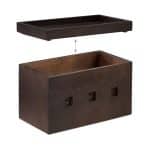 Organizator de cabluri, cutie din bambus, 16,5 x 25,5 x 14 cm, maro, Relaxdays - imagine 6