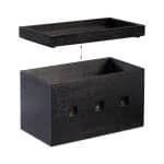 Organizator de cabluri, cutie din bambus, 16,5 x 25,5 x 14 cm, negru, Relaxdays - imagine 6