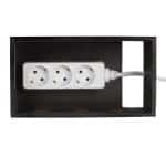 Organizator de cabluri, cutie din bambus, 16,5 x 25,5 x 14 cm, negru, Relaxdays - imagine 7