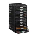 Organizator documente XXL sertare A4 cu 10 compartimente,negru,Relaxdays