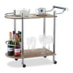 Carucior servire cu 2 rafturi,  76 x 82 x 39 cm, maro