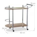 Carucior servire cu 2 rafturi,  76 x 82 x 39 cm, maro - imagine 3