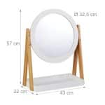 Oglinda cosmetica rotativa cu raft, Ø 32,5 cm, bambus, 57 x 43 x 22 cm - imagine 4