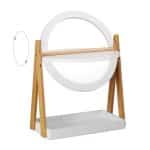 Oglinda cosmetica rotativa cu raft, Ø 32,5 cm, bambus, 57 x 43 x 22 cm - imagine 6