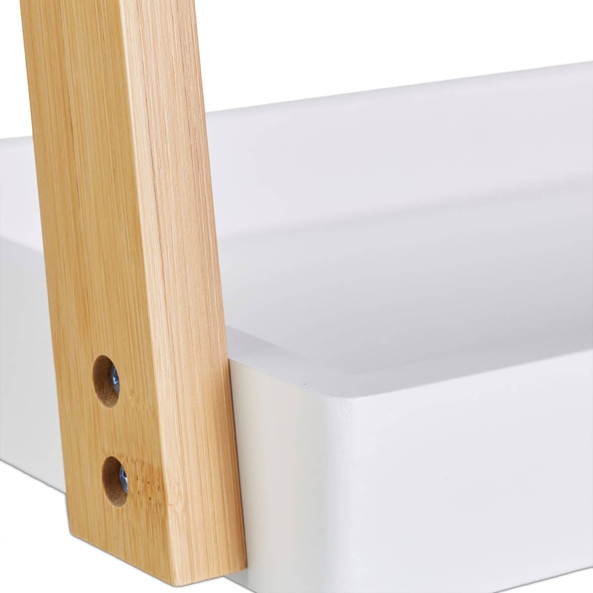 Oglinda cosmetica rotativa cu raft, Ø 32,5 cm, bambus, 57 x 43 x 22 cm - imagine 8