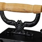Fier de calcat decorativ, antic, din fonta si maner din lemn, 18 x 19 x 9 cm - imagine 8