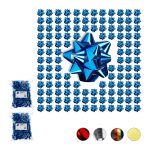 Set fundite pentru cadouri, autoadezive, 300 bucati, albastre