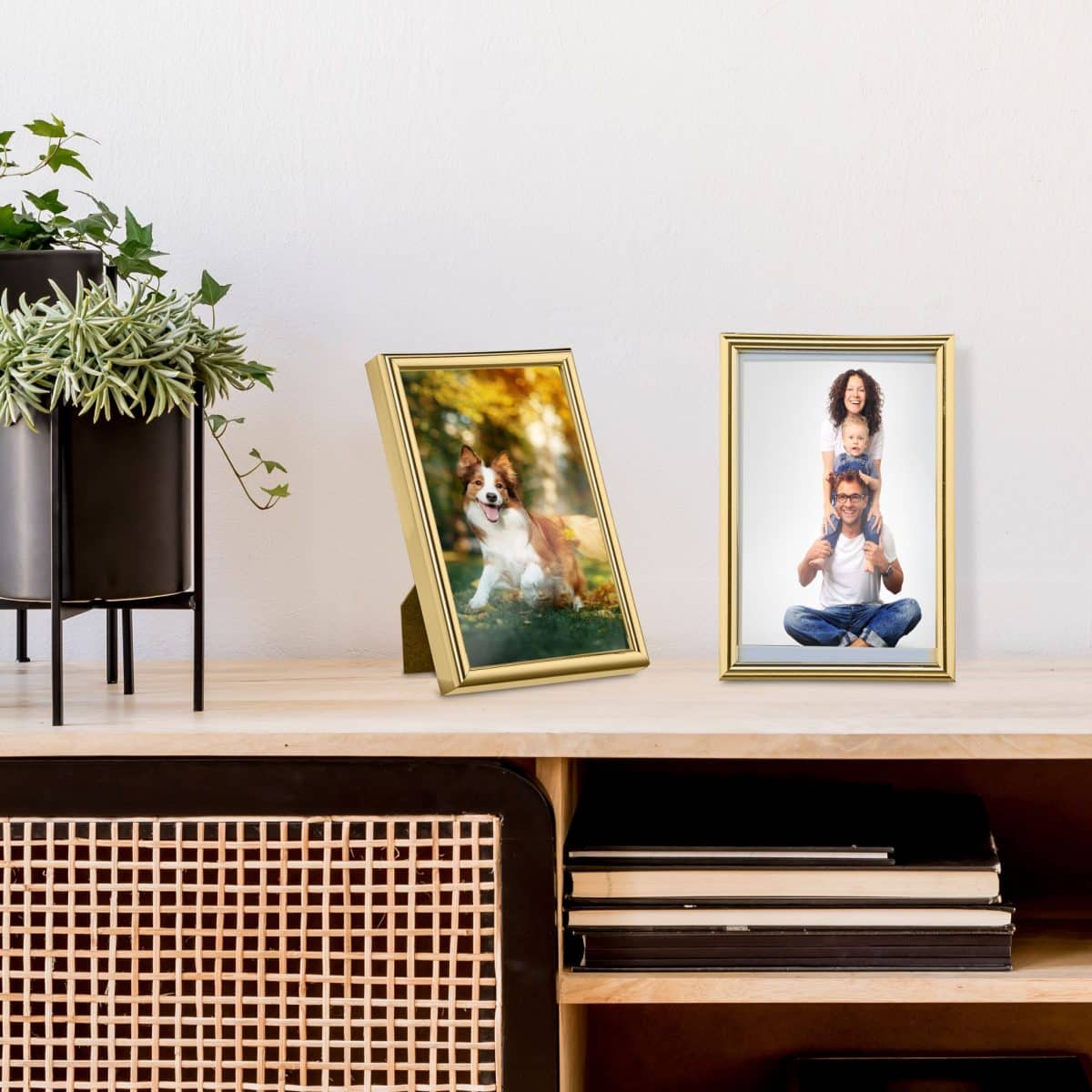 Set de 2 rame pentru fotografii 15 x 20 cm, aurii, Relaxdays - imagine 2