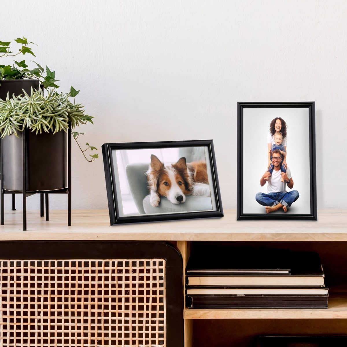 Set de 2 rame pentru fotografii 15 x 20 cm, negru, Relaxdays - imagine 2