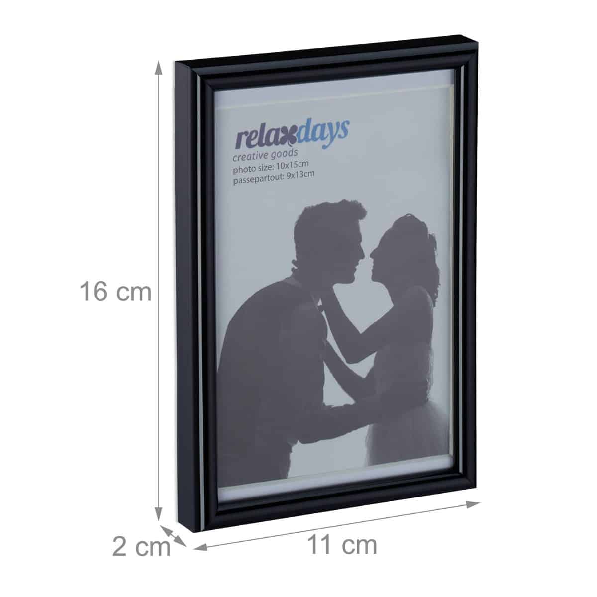 Set de 2 rame pentru fotografii 15 x 20 cm, negru, Relaxdays - imagine 4