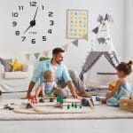 Ceas de perete, design 3D, XL, cifre autoadezive, argintiu - imagine 4