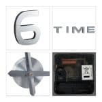 Ceas de perete, design 3D, XL, cifre autoadezive, argintiu - imagine 2