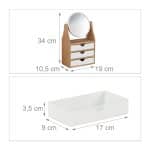 Organizator cosmetice cu oglinda rotativa la 360°, 3 sertare, 34 x 19 x 10,5 cm - imagine 4