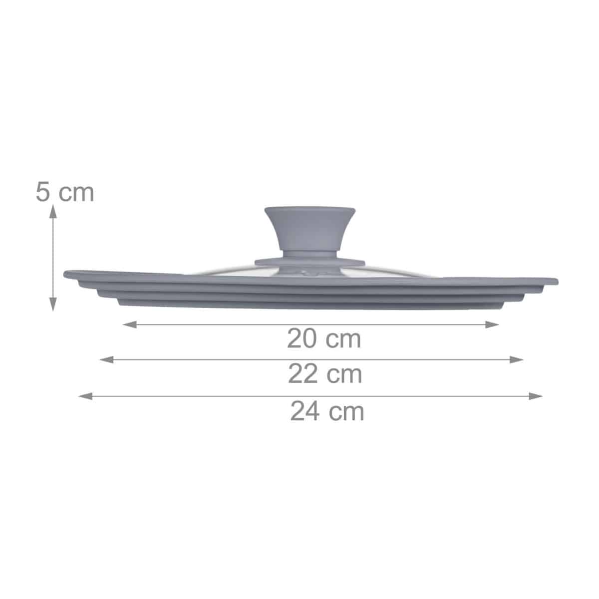 Capac pentru oale sau tigai, 20-24 cm, gri - imagine 3