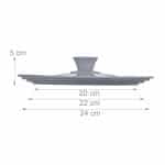 Capac pentru oale sau tigai, 20-24 cm, gri - imagine 3