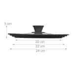 Capac pentru oale sau tigai, 20-24 cm, negru - imagine 2