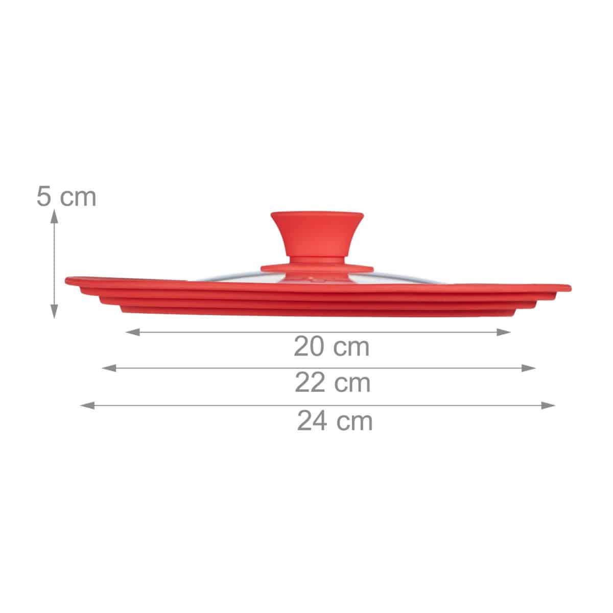 Capac pentru oale sau tigai, 20-24 cm, rosu - imagine 3