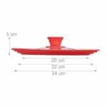 Capac pentru oale sau tigai, 20-24 cm, rosu - imagine 3