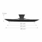 Capac pentru oale sau tigai, 22-26 cm, negru - imagine 2