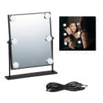 Oglinda cosmetica cu LED, control tactil, 3 niveluri de luminozitate, negru