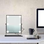 Oglinda cosmetica cu LED, control tactil, 3 niveluri de luminozitate, negru - imagine 5