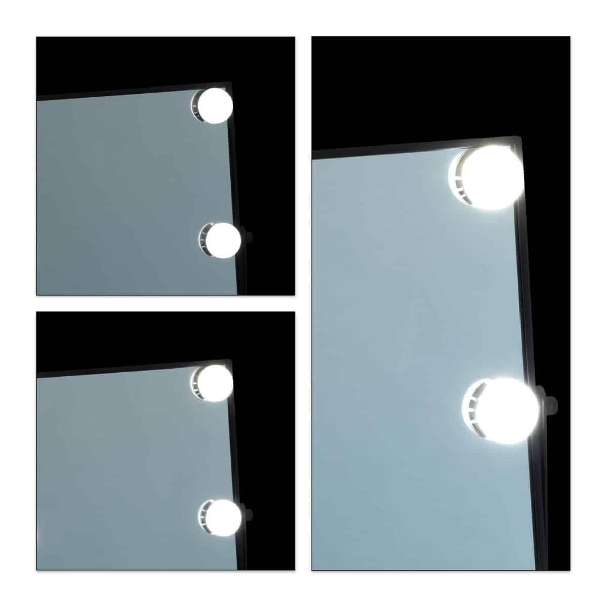 Oglinda cosmetica cu LED, control tactil, 3 niveluri de luminozitate, negru - imagine 6