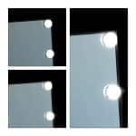 Oglinda cosmetica cu LED, control tactil, 3 niveluri de luminozitate, negru - imagine 6