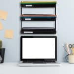Organizator metalic, de birou/perete, 3 compartimente, negru 32 x 33 x 25 cm - imagine 5