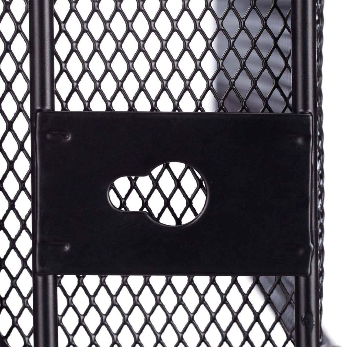 Organizator metalic, de birou/perete, 3 compartimente, negru 32 x 33 x 25 cm - imagine 6
