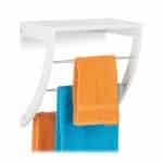 Suport prosoape cu raft, de perete, 3 sine, alb,  40 x 38 x 25 cm