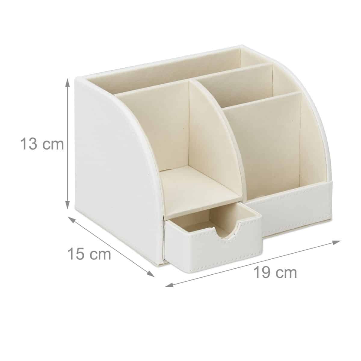 Organizator de birou cu 5 compartimente, alb, Relaxdays - imagine 4