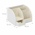 Organizator de birou cu 5 compartimente, alb, Relaxdays - imagine 4