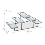 Set platouri si suport prajituri, 5 farfurii, sticla, 17,5 x 46 x 24,5 cm - imagine 5