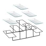 Set platouri si suport prajituri, 5 farfurii, sticla, 17,5 x 46 x 24,5 cm - imagine 2