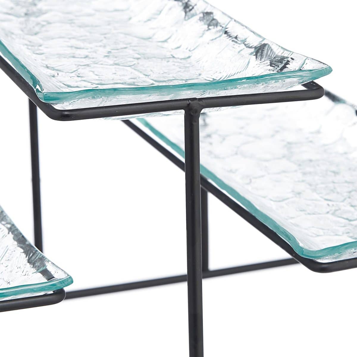 Set platouri si suport prajituri, 5 farfurii, sticla, 17,5 x 46 x 24,5 cm - imagine 8