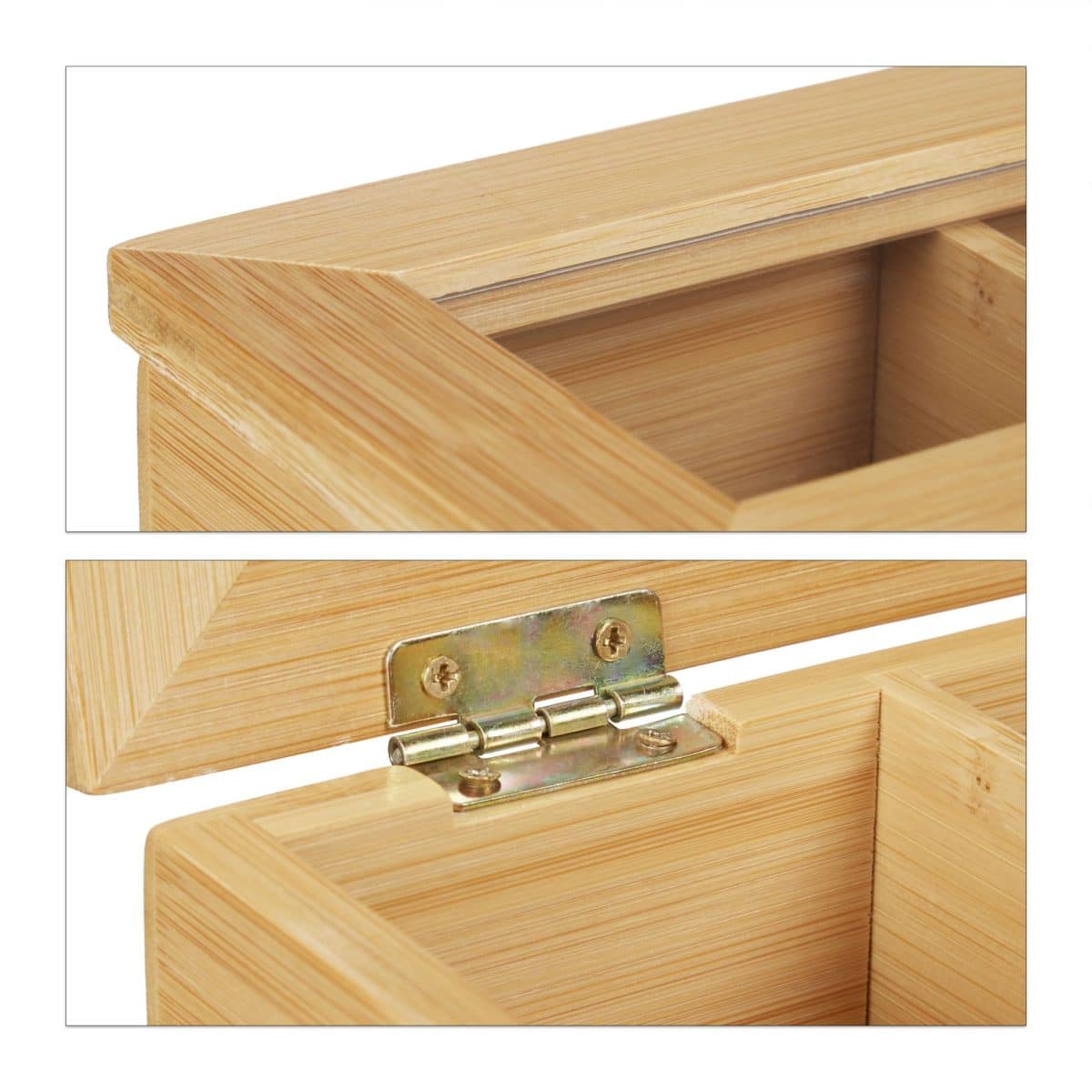 Cutie cu 12 compartimente pentru plicurile de ceai, din bambus, natur, 9 x 28 x 23 cm - imagine 6