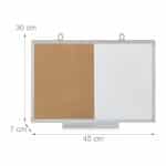 Tabla 2in1, panou pluta si whiteboard, 30 x 45 cm, Relaxdays - imagine 4